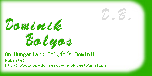 dominik bolyos business card